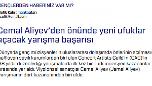 Cemal Aliyev'den yeni ufuklar açacak yarışma başarısı
